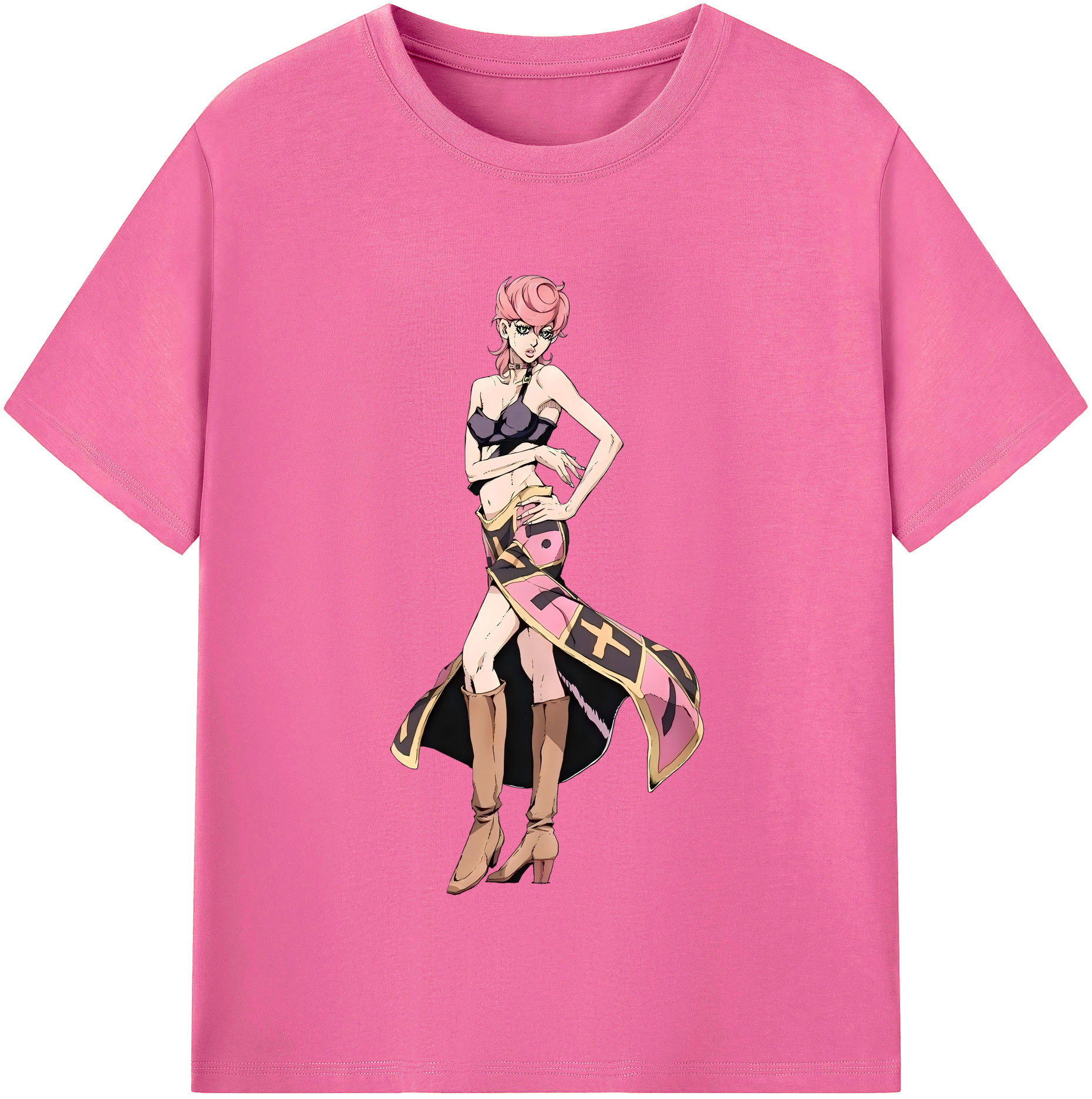 （画像用） ジョジョの奇妙な冒険 トリッシュ?ウナ JoJo's Bizarre Adventure Trish Una レディースカジュアルプリントTシャツ（綿100％）